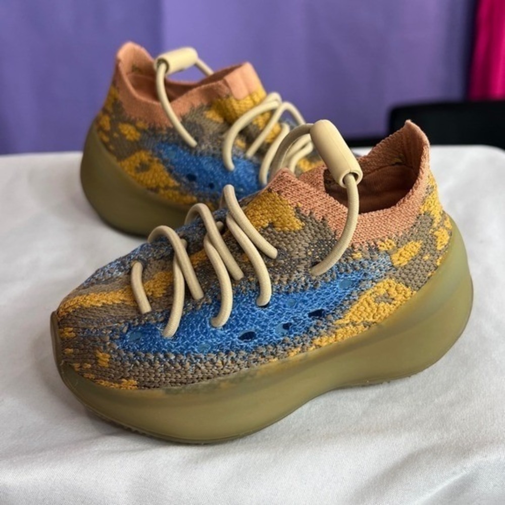 Adidas Yeezy Boost 380 Kids Shoes‎ Alien Blue Orange toddler  Size 4 - Picture 7 of 8